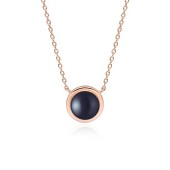 Colier argint placat cu aur roz cu perla naturala neagra cu reflexii DiAmanti SK22525GN_B-G